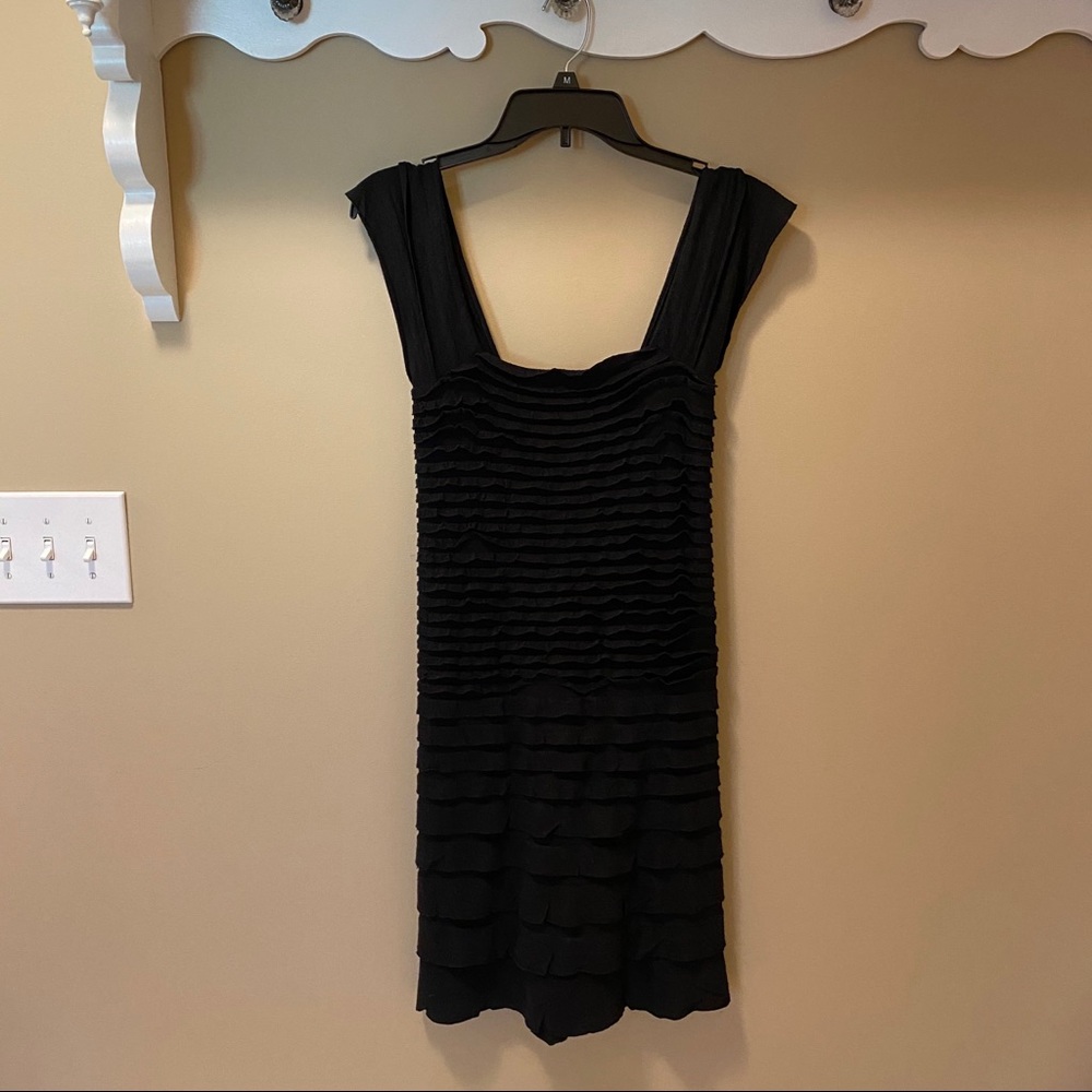MAX STUDIO black ruffle dress